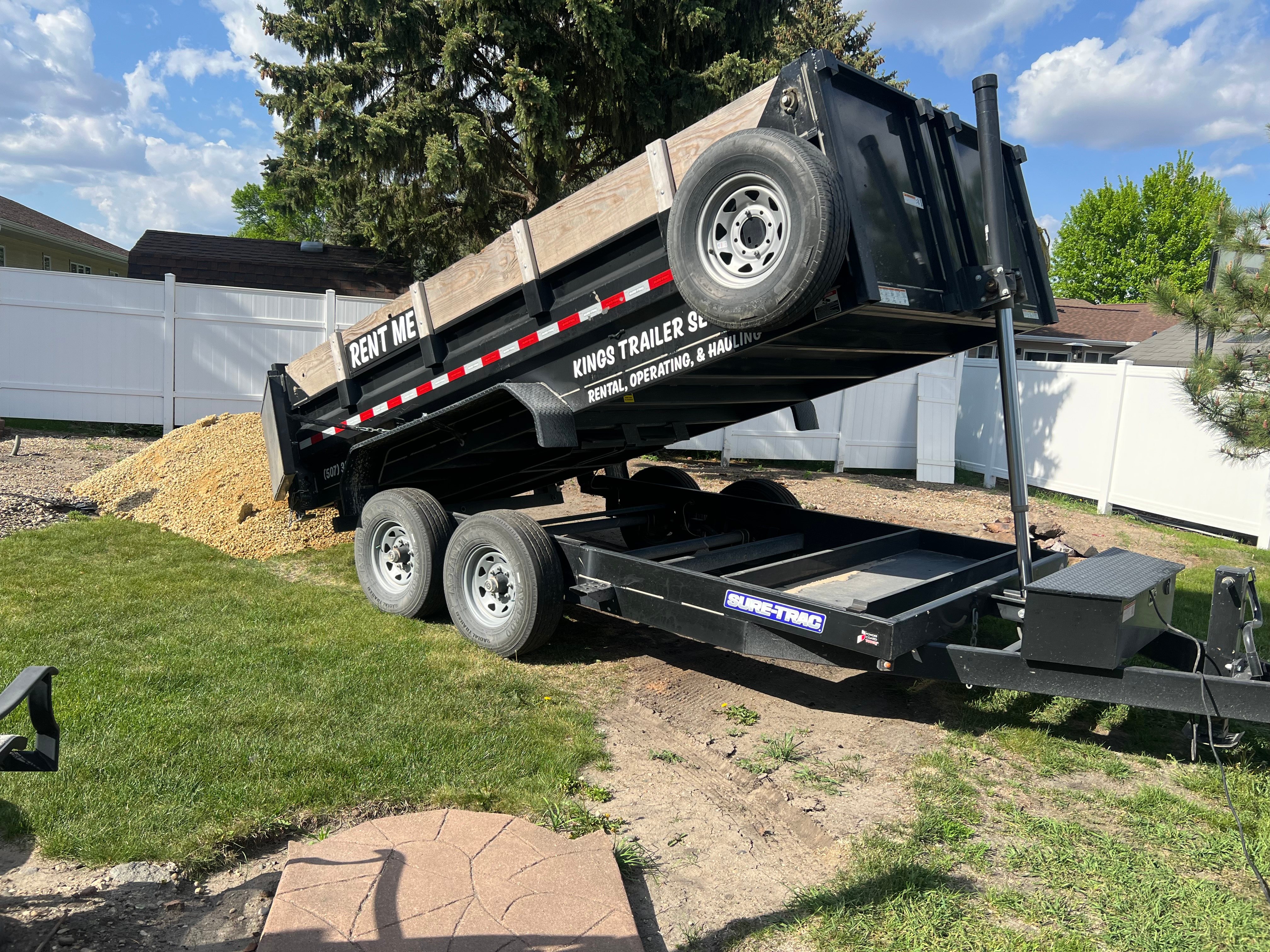 7x14ft dump trailer rental for landscaping and construction in Albert Lea, MN